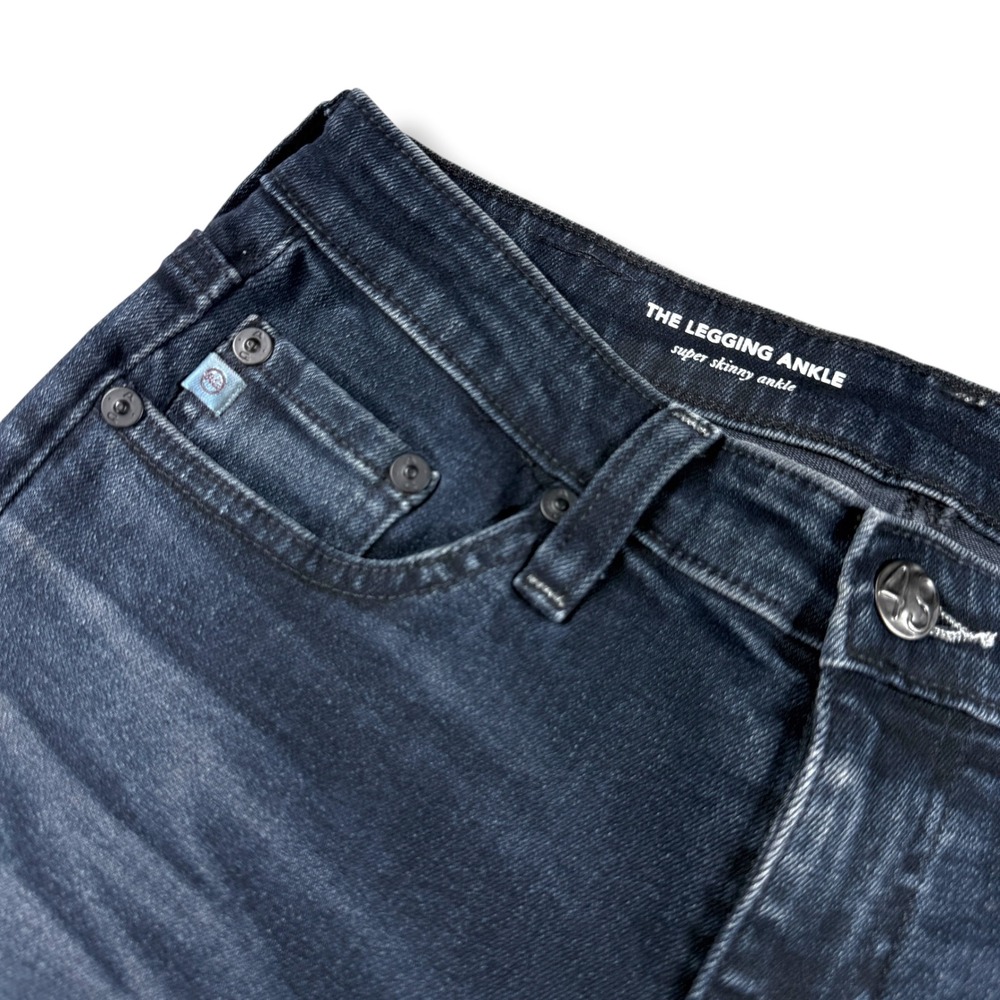 AG Adriano Goldschmied The Legging Ankle Super Skinny Jeans Dark Wash Raw Hem 26 - Picture 6 of 12